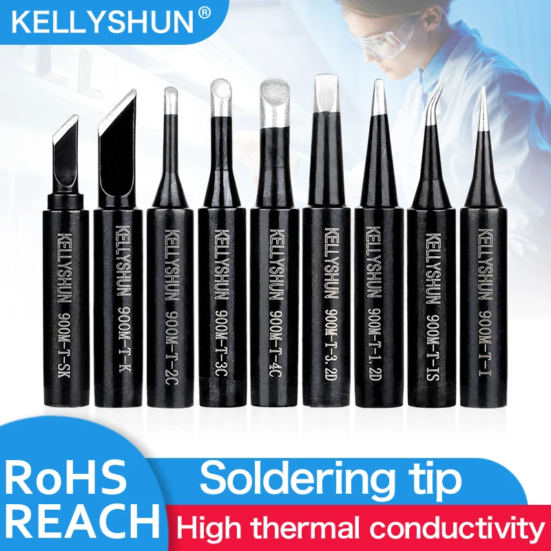 Zestaw lutownicy KellyShun 936 z głowicą lutowniczą 900M, wewnętrzna grzałka, czysta miedź, elektryczna końcówka lutownicza.