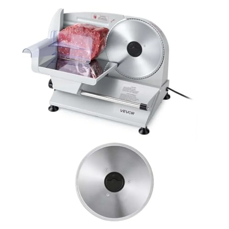 

Meat Slicer 7.5" Electric Deli Slicer with 2 SUS420 Blades and 0-0.6" Adjustable Thickness 200W Home Food-Slicer for Frozen Mea