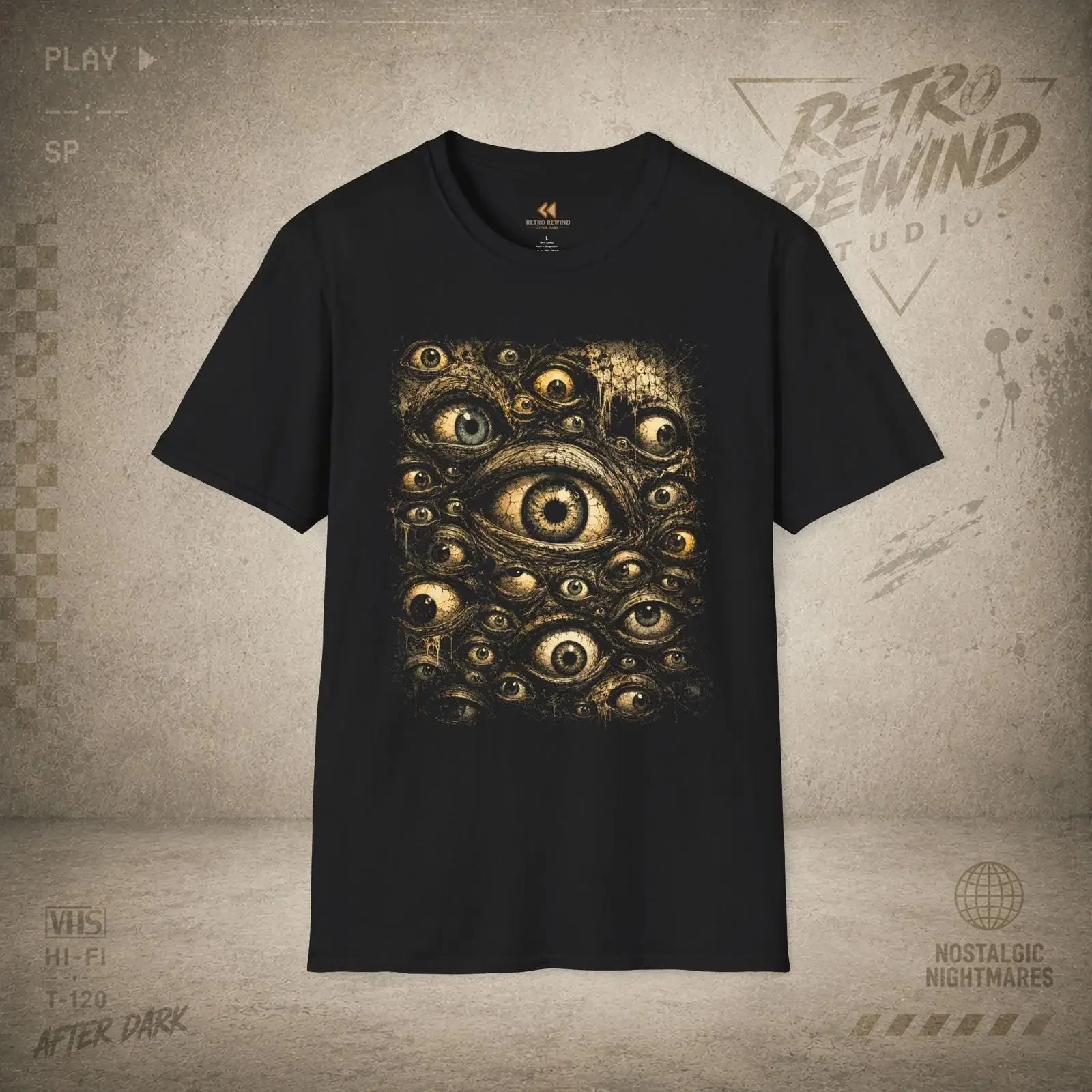 Do Not Let Them See You Horror T Shirt Eldritch Eyes Vintage  vintage Washed Casual Breathable homme Stylish designer clothes