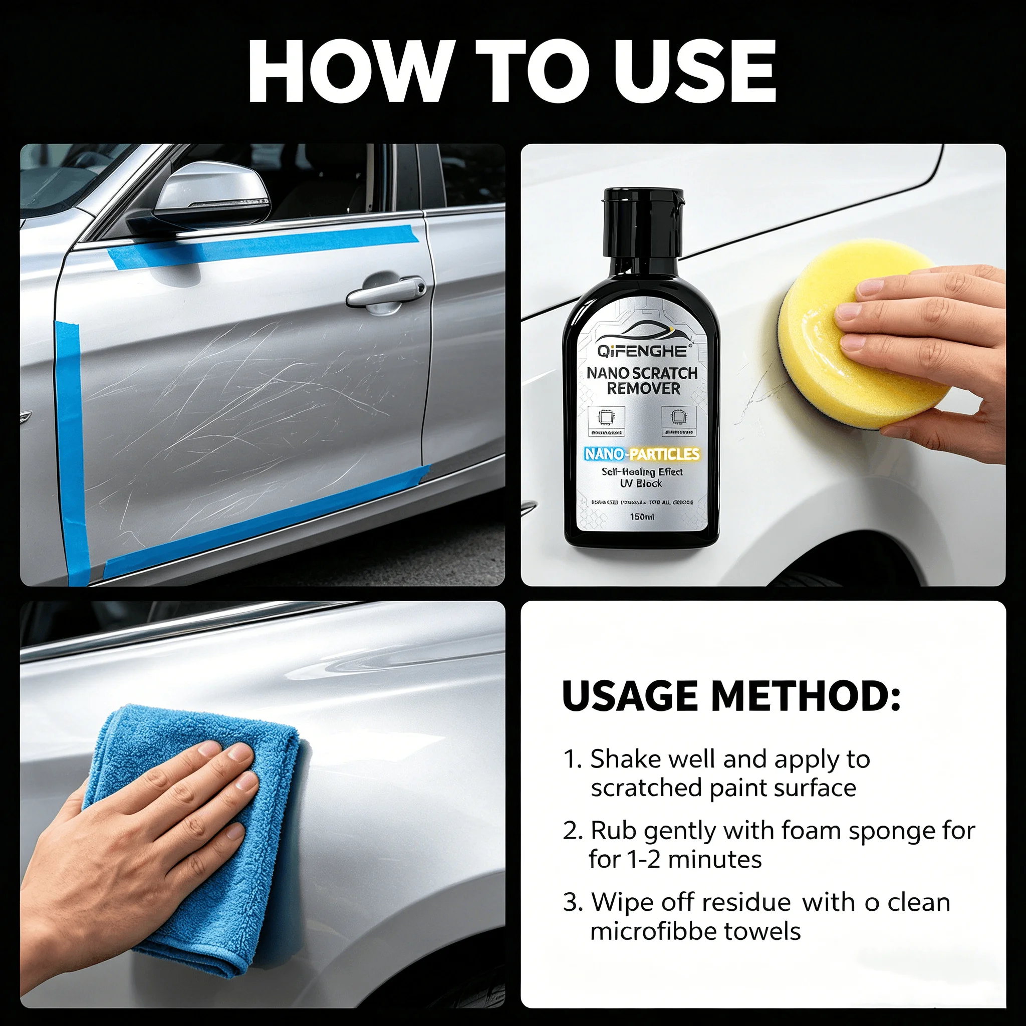 Car Paint Scratch Remover Emulsion 150ml - Effectively Erases Scratches & Restores Shine