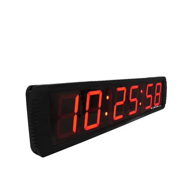 GI6T-4R Factory Supply Large 4 Inch 6 Digit LED Countdown Wall Mounted LED Digital Timer Clock Stopwatch for Multiple Use