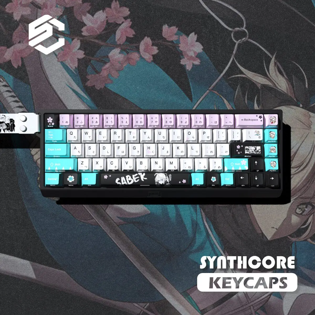 Custom Indigo Warrior Maiden Grey Cloak Wanderer Keycap Set, Anime Style PBT Dye Sublimation Cherry Profile Gift