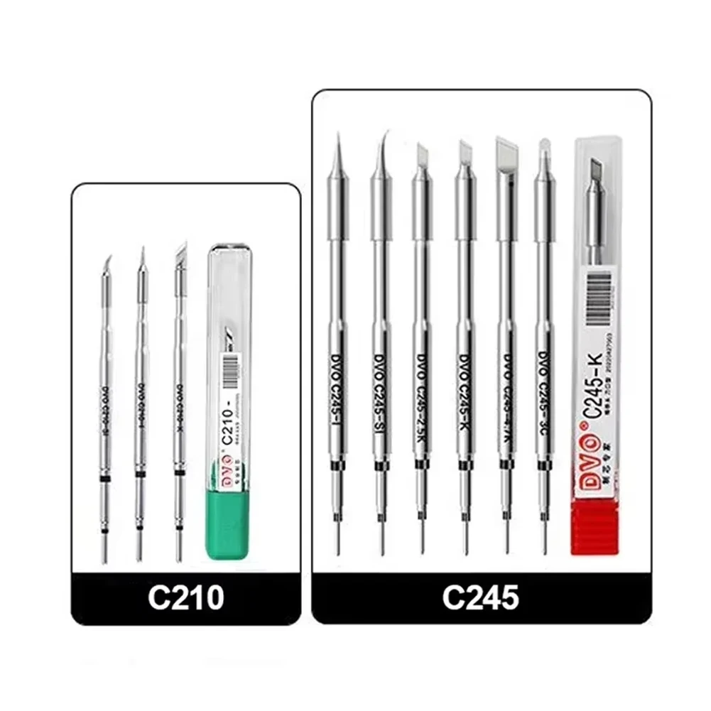 C210 C245 Soldering Iron Tips for JBC Sugon Aifen Aixun Stations Red Copper Stainless Steel Quick Heating Easy Installation Vari