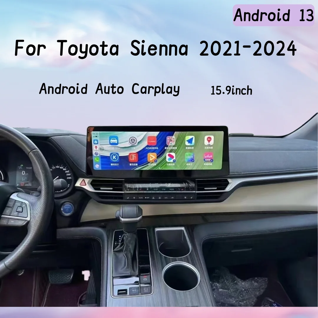 

15.9“For Toyota Granvia Sienna 2021 2022 2023 2024 Android Auto Car Radio Automotive Multimedia Stereo Player GPS Navi Head Unit