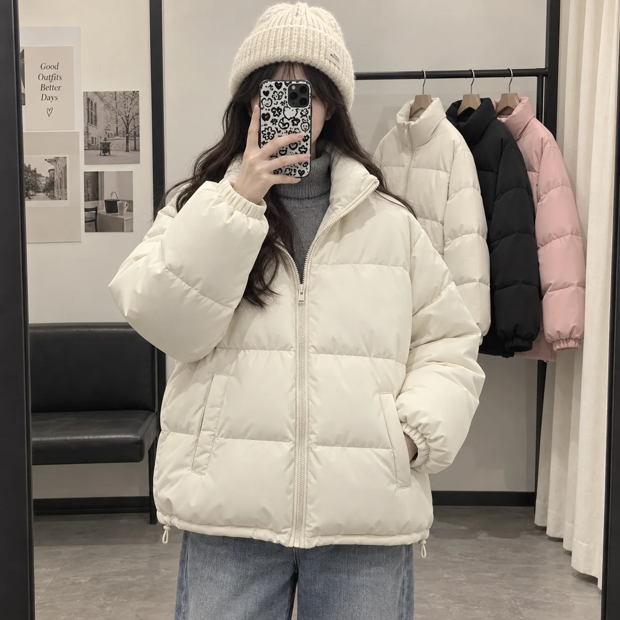 Puffer Hooded Padded Coat Women's Zip Up Loose Winter Daily Commute Campus Trendy Warm Soft Newest Luxe Hot Chic Lux Coats