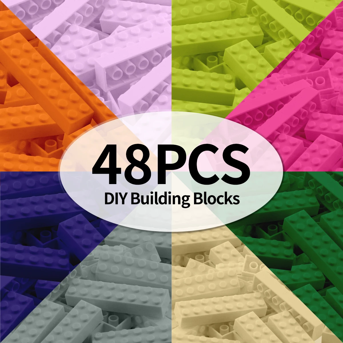 Bloques de construcción DlY de 200g, 2x8, figuras gruesas, palillos de puntos, tamaño creativo educativo, Compatible con juguetes de plástico para niños