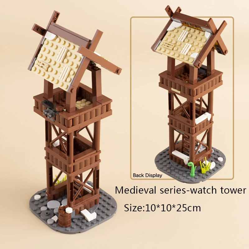 BRICKPANDA Mittelalterliche Militärburg Belagerungsmaschinen Bausteine Schlagring Lagerfeuer Katapulte Waffen Rack Rüstung Helme Ziegel Spielzeug 6