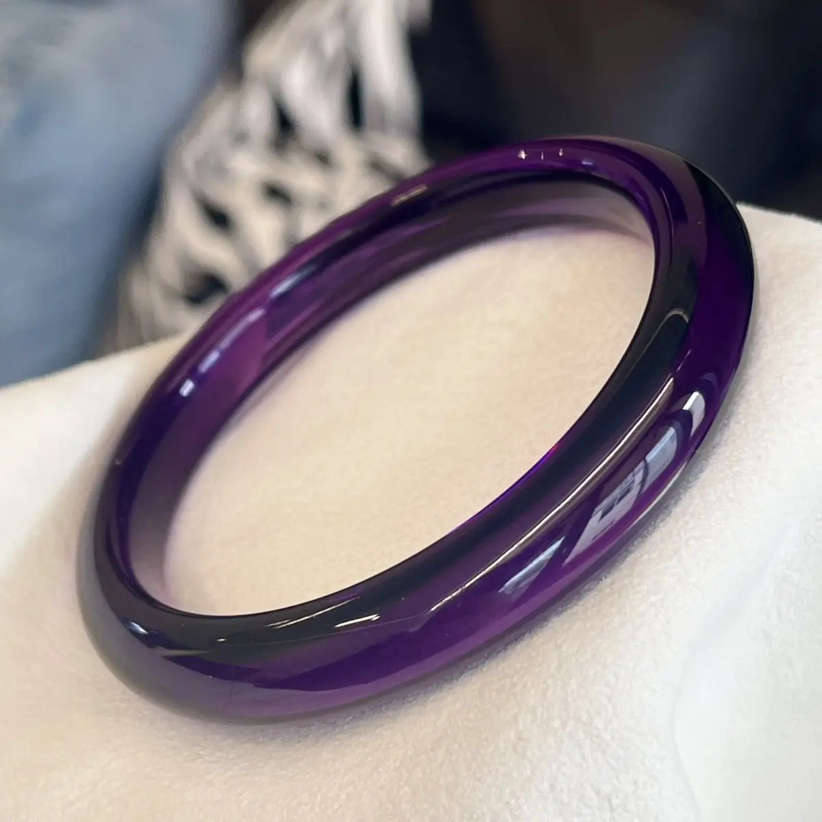 5A Grade Uruguayan Amethyst Bracelet Jewelry Women's Semiprecious Stone Rich Dark Purple