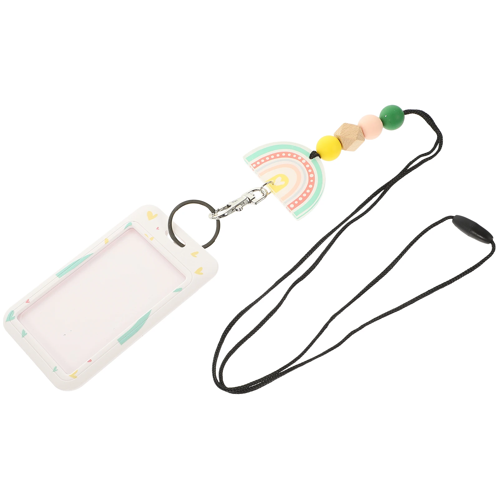 

1 set 1 Set Office Card Holder Lanyard Reusable Name Badge Holder Vertical Id Card Sleeve Clear Zinc Alloy Silicone Compact