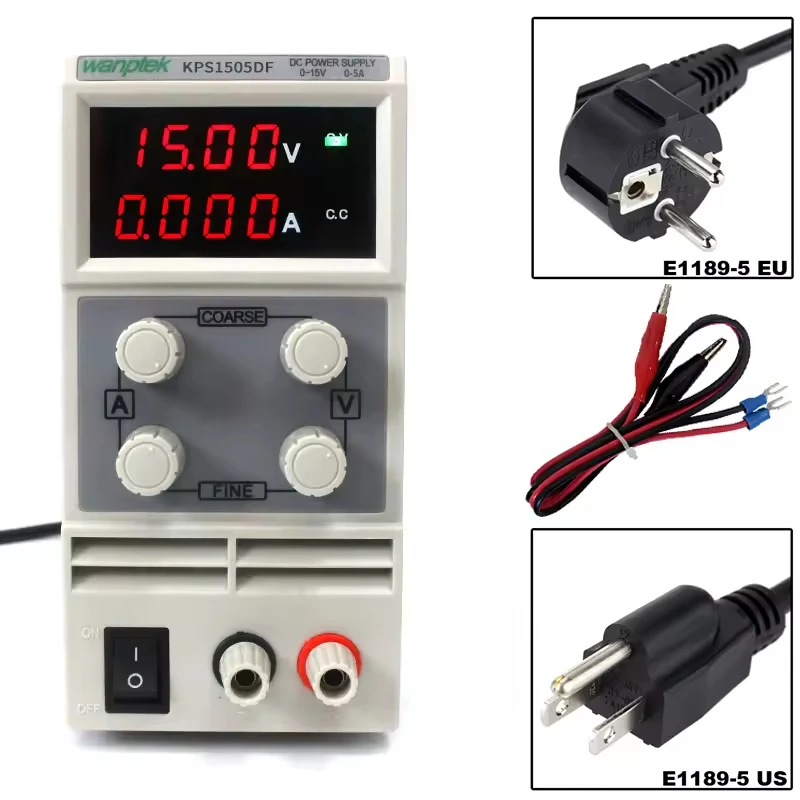 

Precision Adjustable DC Power Supply 15V 5A KPS1505DF 0.01V Step Digital Control Lab Equipment EU Stock