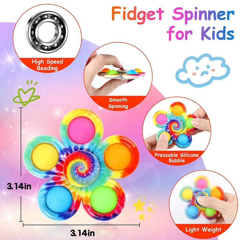 Fidget Spinner Children\'s Camouflage Five Finger Bubble Silicone Rotating Fingertip Gyroscope Adult Release Stress Relieving Toy