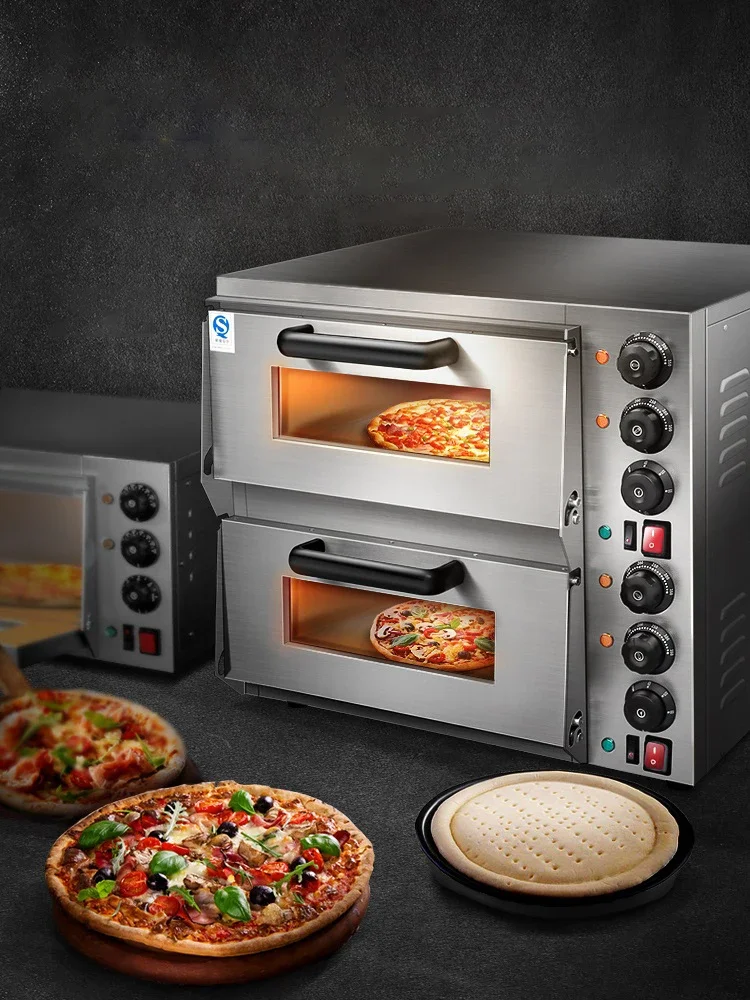 Y cozinha comercial de dois andares, seis botões, forno, pizza, pão, elétrico, aço inoxidável, 220v, 2 camadas, 2 forno, pizza, 4kw