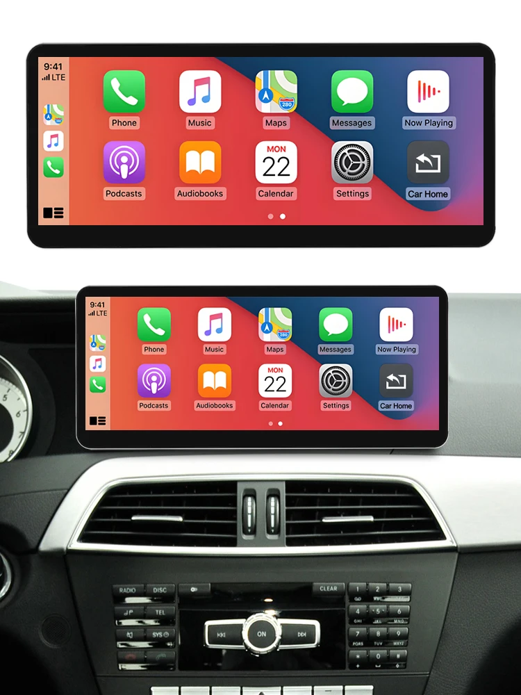 DE 12,3'' Ultra-dünner kabelloser Carplay-Touchscreen für Mercedes Benz C-Klasse W204 2011-2012 NTG4.5 Autoradio-Multimedia-Display