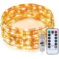 5/10/20M String Copper Wire LED Christmas Light Ourdoor Remote Fairy Lights Battery/ USB Garland For Party Home  Wedding Decor