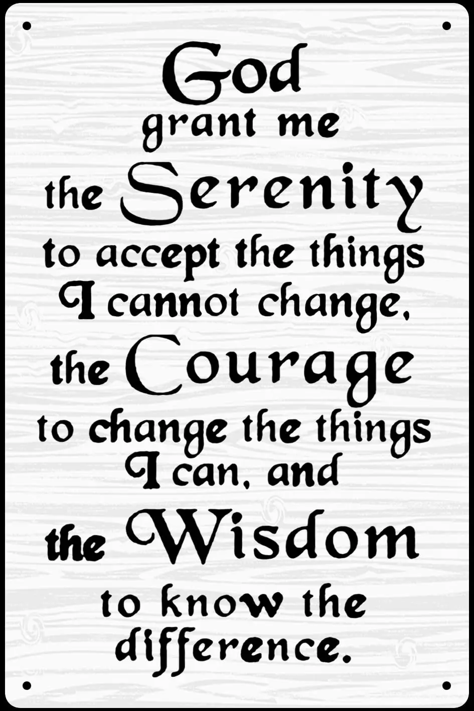 god grant me the serenity tin sign Vintage metal signs Christian Wall Art Serenity Prayer sign 8x12 inches sign