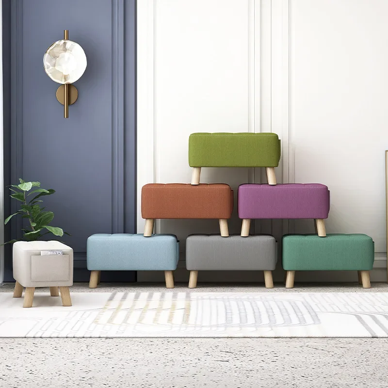 Bangku ganti sepatu di pintu rumah, bangku kecil persegi sederhana, bangku ruang tamu kecil, bangku meja kopi, kursi kamar tidur kecil