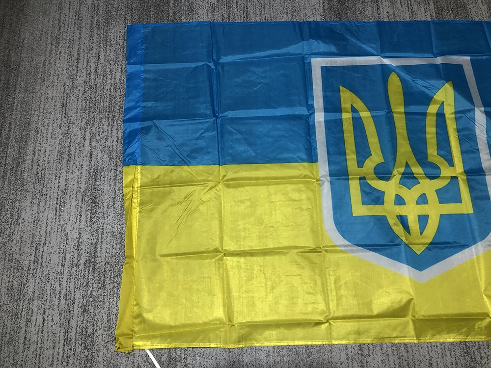 Ukraińska flaga precyzyjna 90*150cm Ukraina baner poliestrowy Dekoracja domu Ukraina Narodowy flaga Ukrainy Latająca flaga