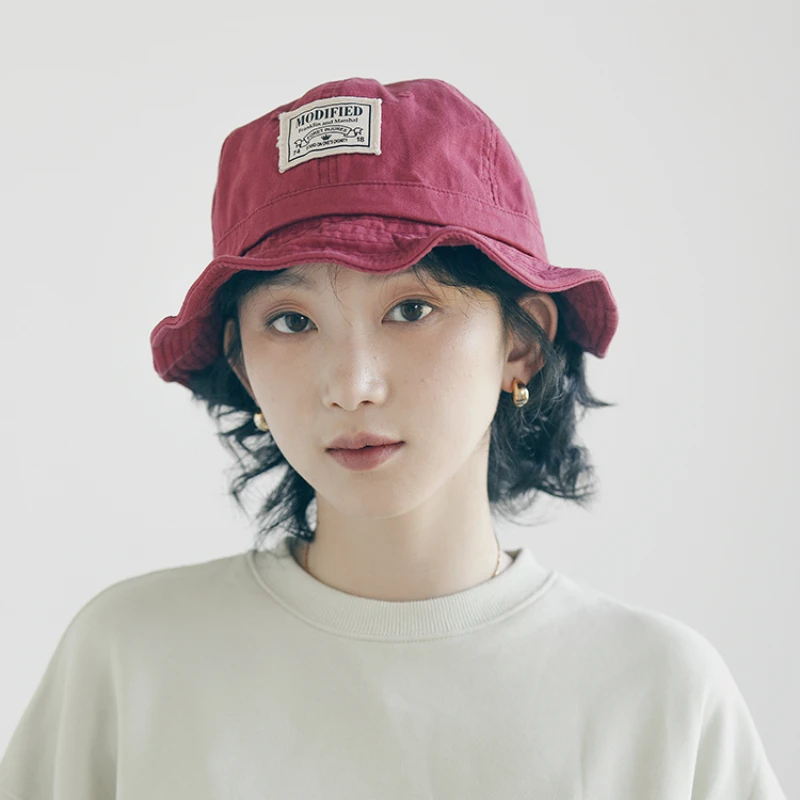 Japanese Short Along Basin Caps Women Korean Versatile Dome Bucket Hat Fashion Travel Spring and Summer Retro Tooling Men\'s Cap