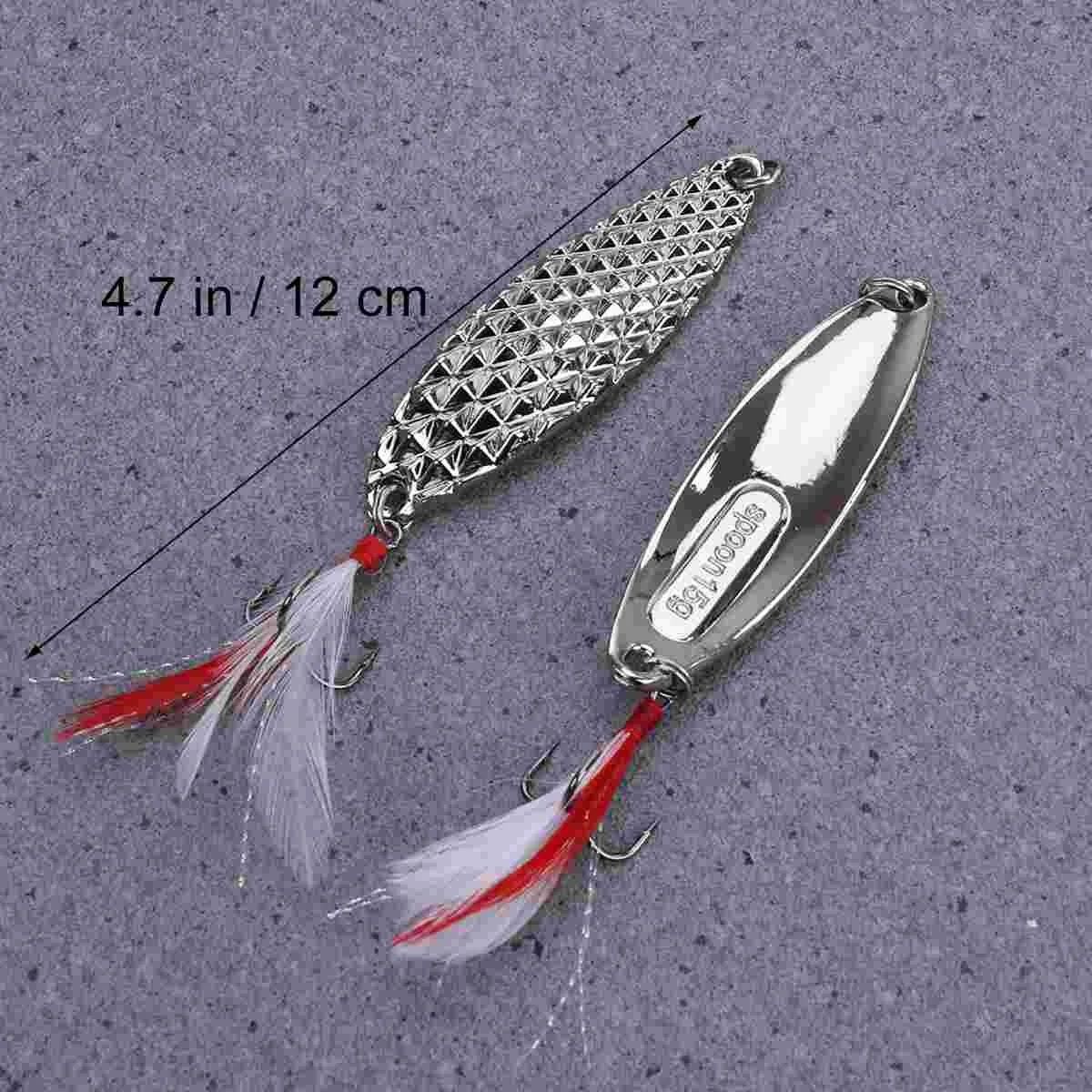 5pcs Spoons Hard Fishing Lures Treble Hooks Metal Fishing Lure Baits Fishing Accessories (Golden Lure + White )