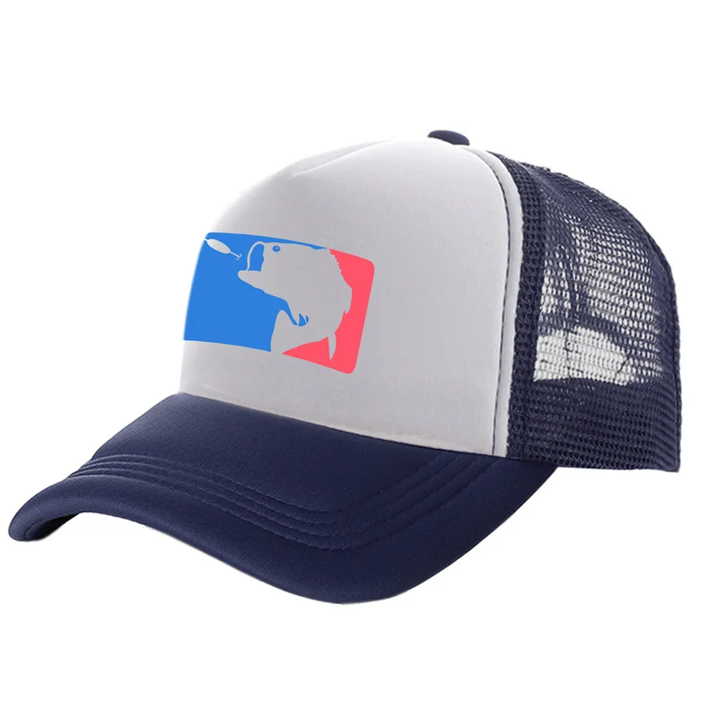 Pike Fish Hunt Trucker Cap Cool Men Pike Fishing Hat Baseball Caps Summer Unisex Mesh Net Caps MZ-236