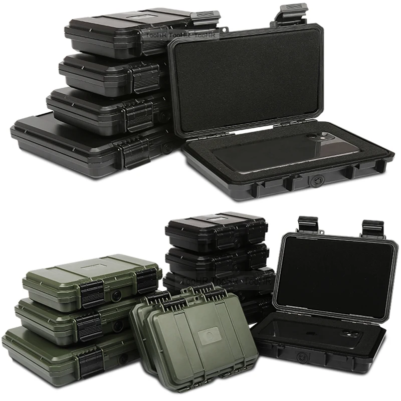 Shockproof Sealed Safety Case Toolbox Airtight Waterproof Tool Box Instrument Case Dry Box Outdoor With pre-cut Foam Lockable