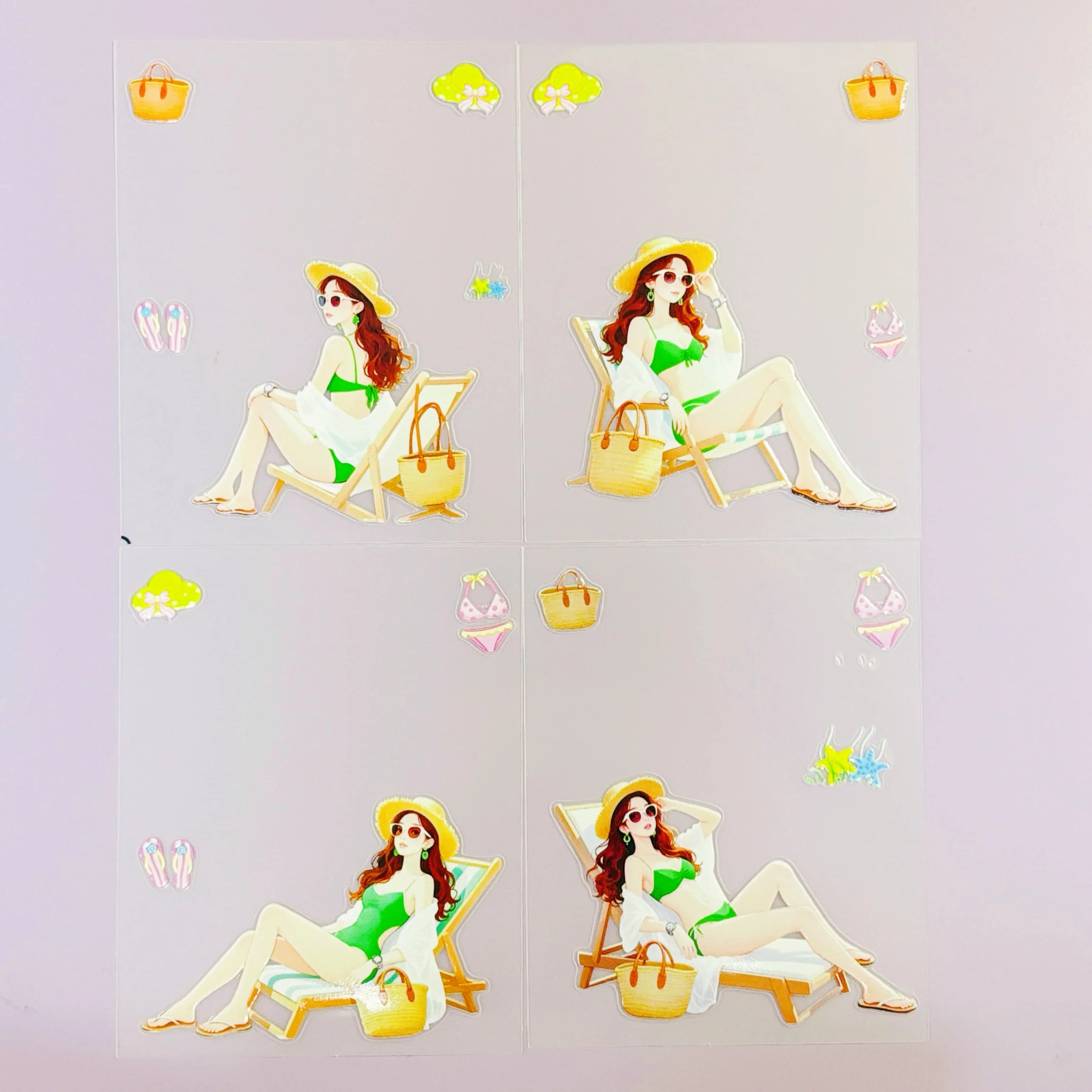 

11.15 Large Collection of 12, Stickers Beautiful Women, Mobile Phone Back Card Collage PET Set of 4