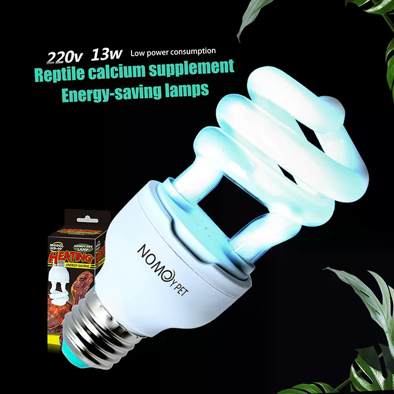 1Pcs 13/26W UV Rays Energy Saving Terrarium Basking Light 5.0 10.0 UVB Reptile Lamp Turtle Lizard Snake Reptiles Heating Lamp - view 2