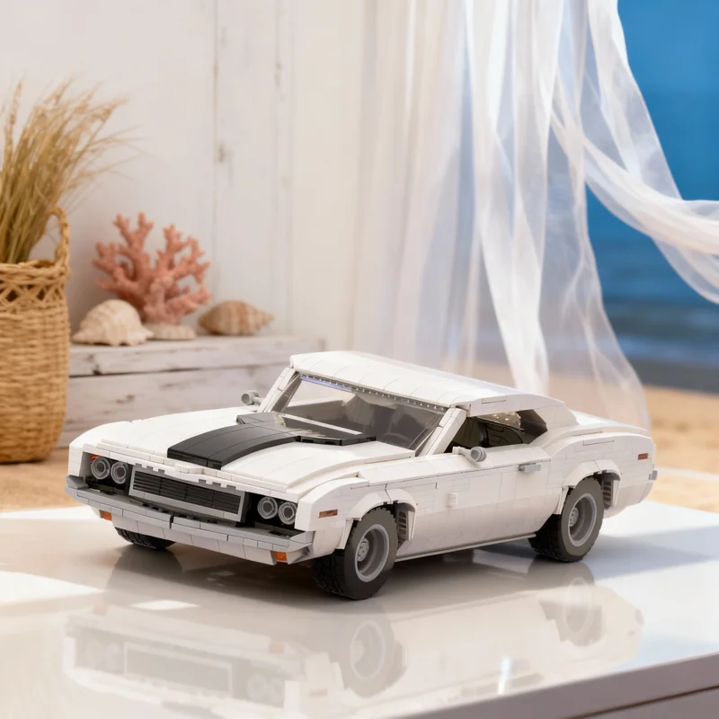 

1513 деталей MOC Dodge Challenger Final Creator Expert: Набор строительных блоков для творчества, подарок, декор, сборка, премиум-класс для взрослых