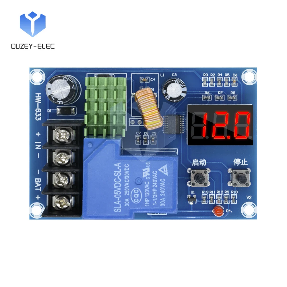 XH-M604แบตเตอรี่ลิเธียม DC 6-60V โมดูลควบคุมการชาร์จแบตเตอรี่ลิเธียมโมดูลป้องกันการชาร์จแบบปรับได้พร้อมจอแสดงผลดิจิตอล