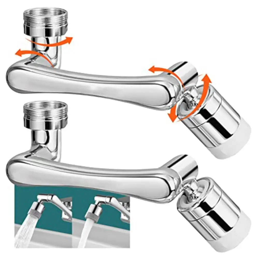 Rotatable Faucet Extender Sprayer Head Dual Mode Rotating Faucet Joint Splash Proof Alloy Faucet Aerator Universal