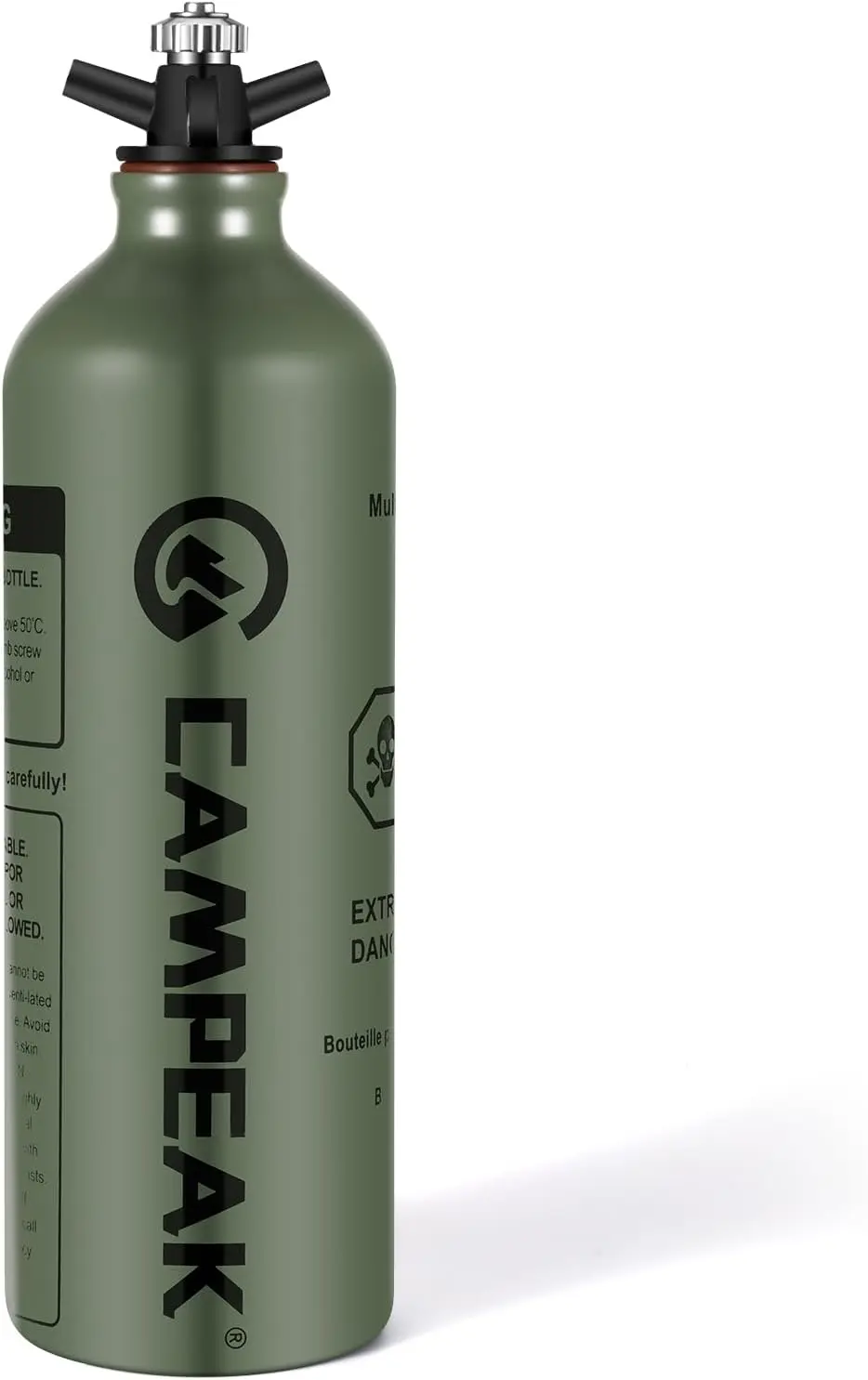 

1L Camping Fuel Bottle with Safety Valve, Army Green for Outdoor Adventures