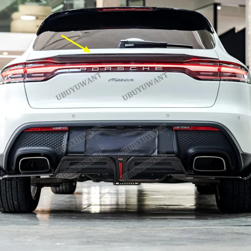 For Porsche Macan 2022 2023+ Rear Trunk Spoiler Wing Top Tail Lip Spoiler Diffuser Auto Parts