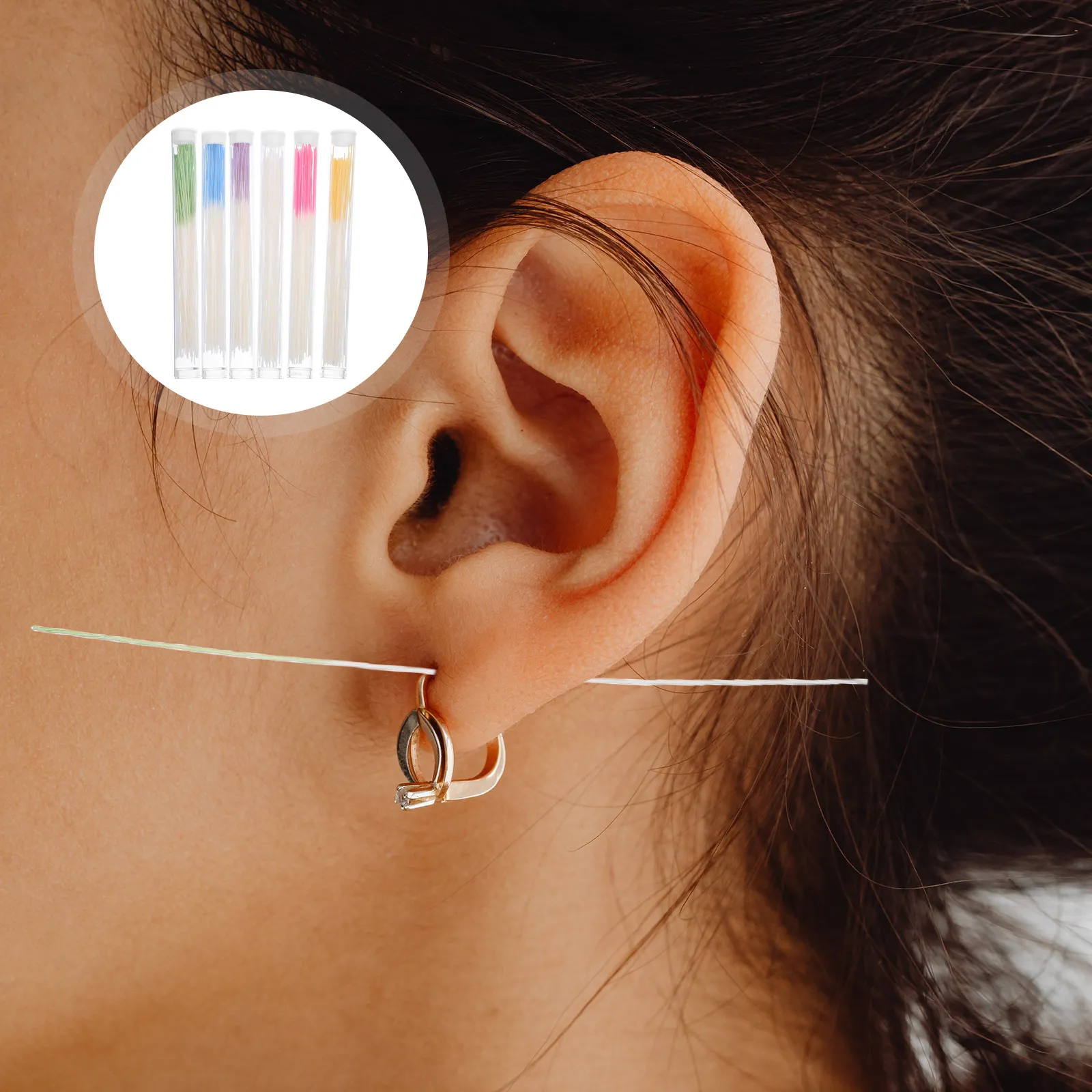 

360Pcs Ear Hole Cleaning Thread Gentle Disposable Piercing Cleaner Aftercare Ear Piercing Floss Wax Removal Tool Travel Friendly
