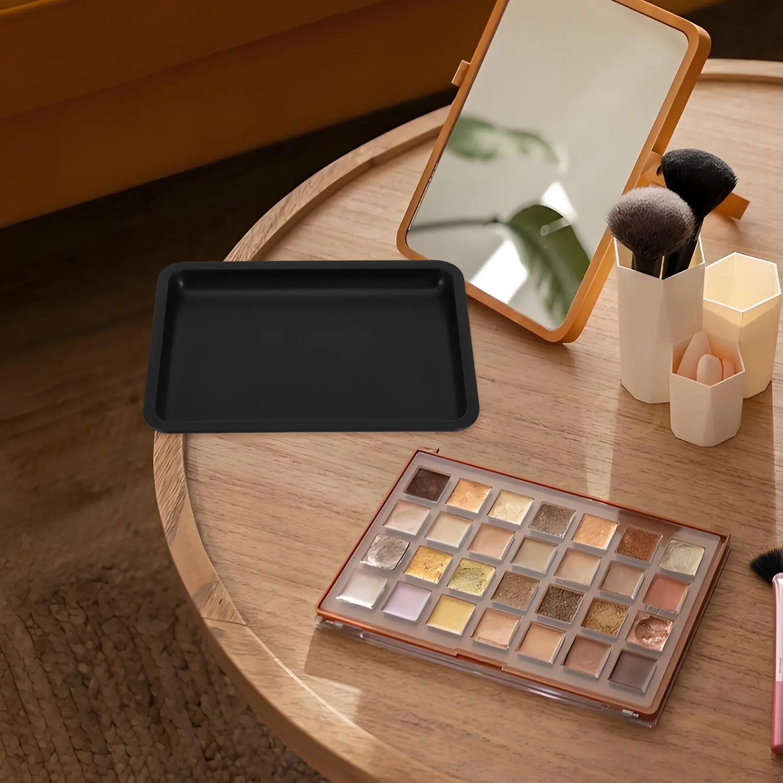 

Набор из 4 декоративных прямоугольных подносов из нержавеющей стали для хранения украшений, минималистичный дизайн, для ванной комнаты, туалетного столика, комода