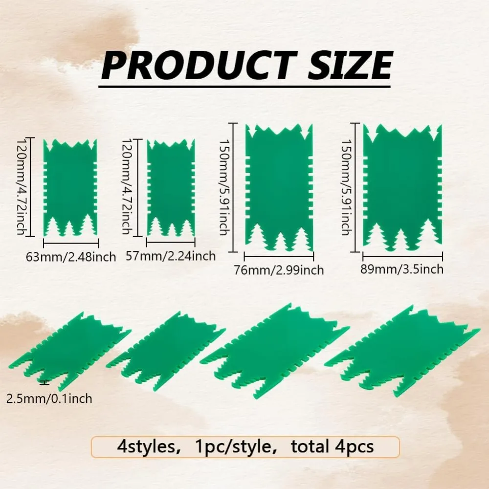 4 PCS Acrylic Soap Template Scraper Shaping Tool Sea Green Acrylic Making Kits Tree Shape Soap Sculpture making kit