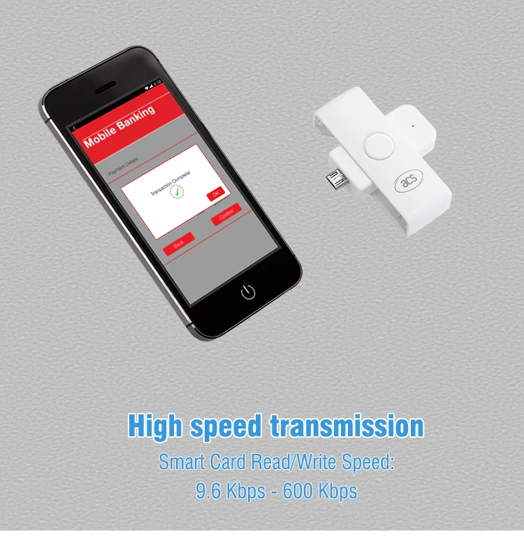 ISO 7816 EMV Portable Contact Smart IC Chip Card Reader Writer with Micro-USB ACR39U-ND