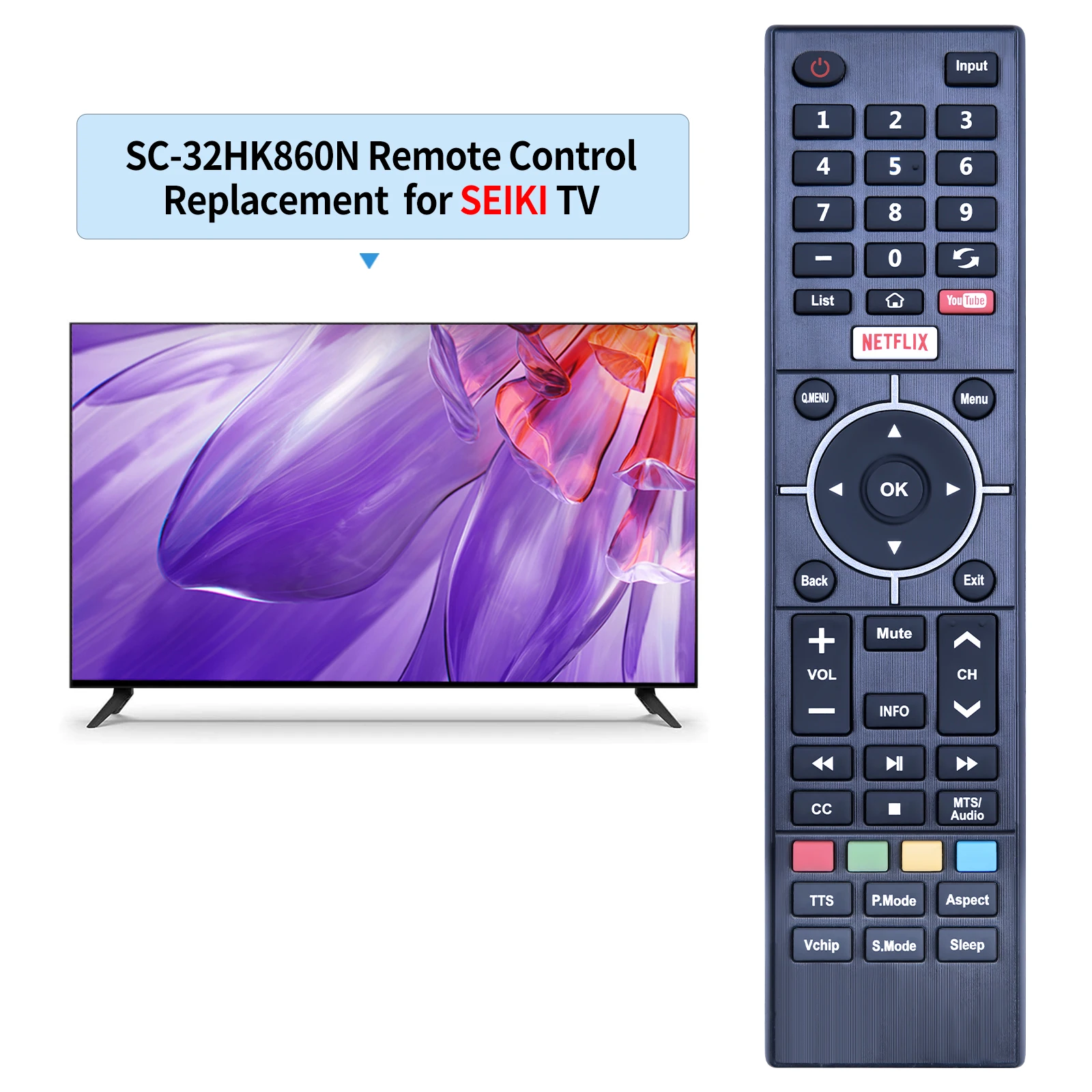 Remote control for SEIKI SC2258-1 SC-32HK860N SC-65UK700N SC-60UK850N SC-70UK850N 40UK700N 55UK700N TV