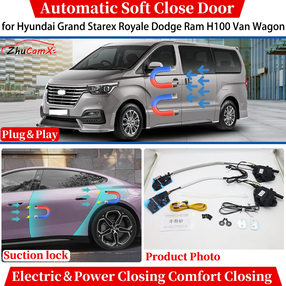 

for Hyundai Grand Starex Royale Dodge Ram H100 Van Wagon Automatic Soft Close Door Electric Power Comfort Closing Suction lock