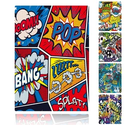 Mode Vrouwen Mannen Paspoort Cover Pu Leer Reizen ID Bankkaarthouder Graffiti Art Patroon Paspoorthouder Portemonnee Portemonnee Pouch