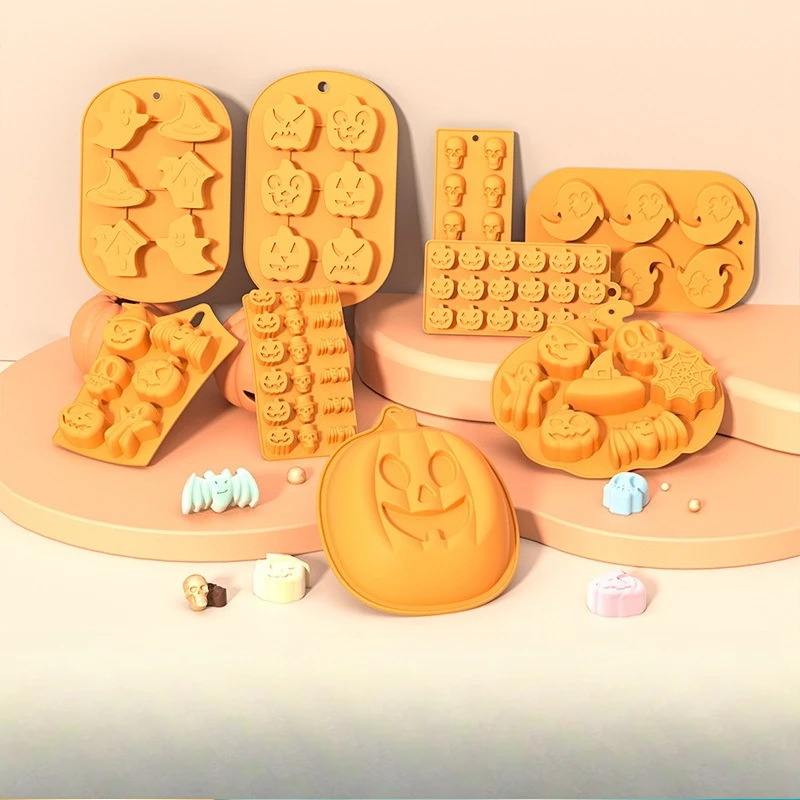 

6-Hole Halloween Silicone Cake Mold Ghost's Day Doll Pumpkin Baking Mold DIY Creative Cookies Special Contribution