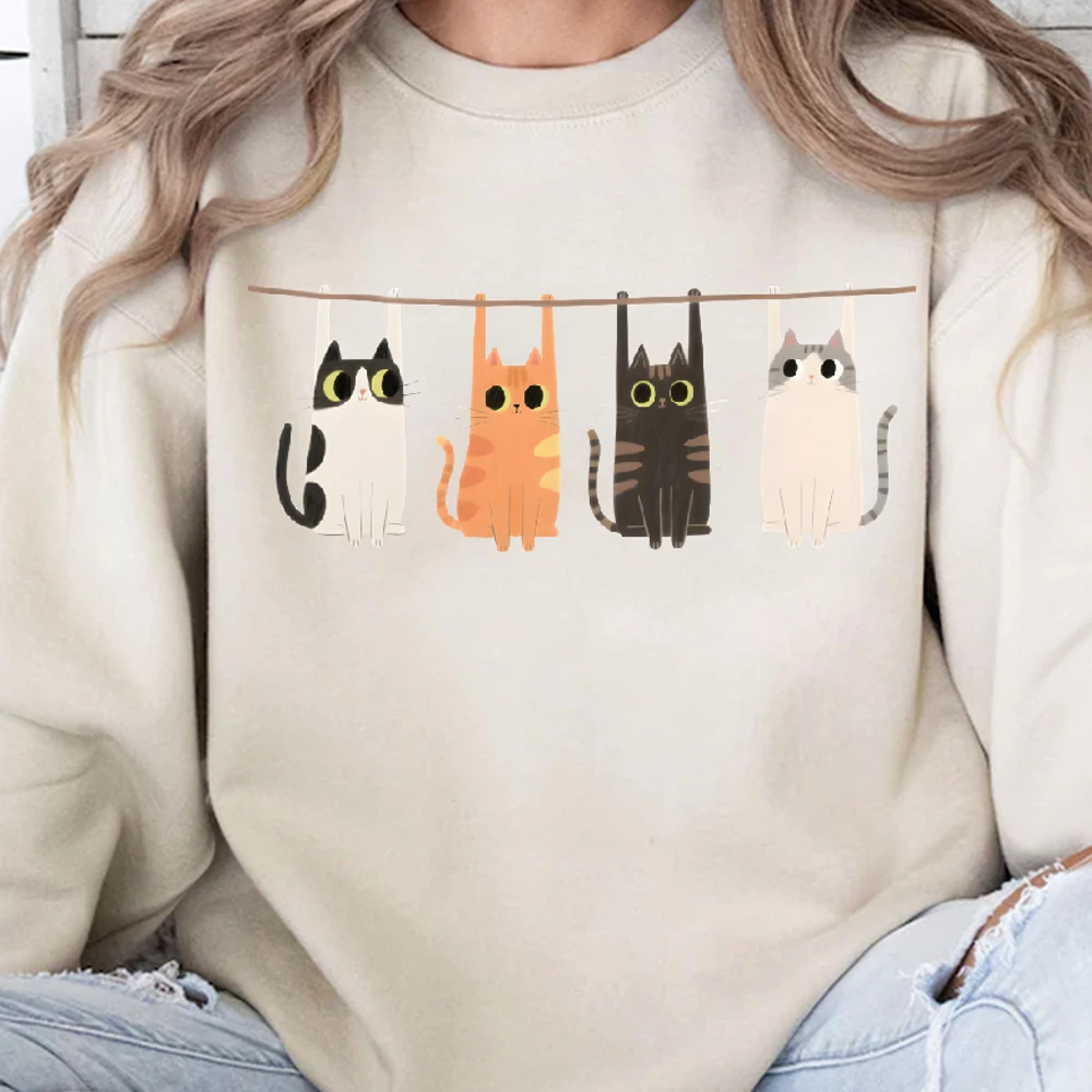 

Lovely Multiple Cats Casual Daily Wear Unisex Sweatshirt with Multiple Colors Versatile Stylish Pullover New Arrival Best Seller