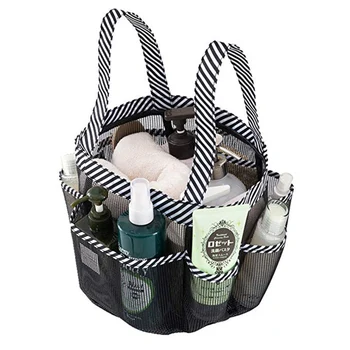 Cestino per doccia in rete Tote Borsa per organizer da bagno ad asciugatura rapida con contenitore portatile a 8 tasche per strumenti per accessori da campeggio