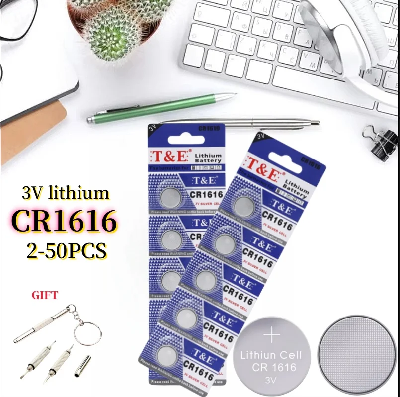 2PCS-50PCS 3V CR1616 Lithium Button Battery Watch Batteries DL1616 BR1616 ECR1616 5021LC L11 L28 LM1616 CR 1616 Coin Cell