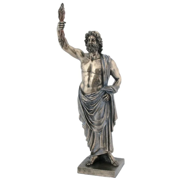 Zeus Greek God Statue Resin Figurine Holding Thunderbolt Ancient Greek Mythology Sculpture Home Desktop Decorative Ornament