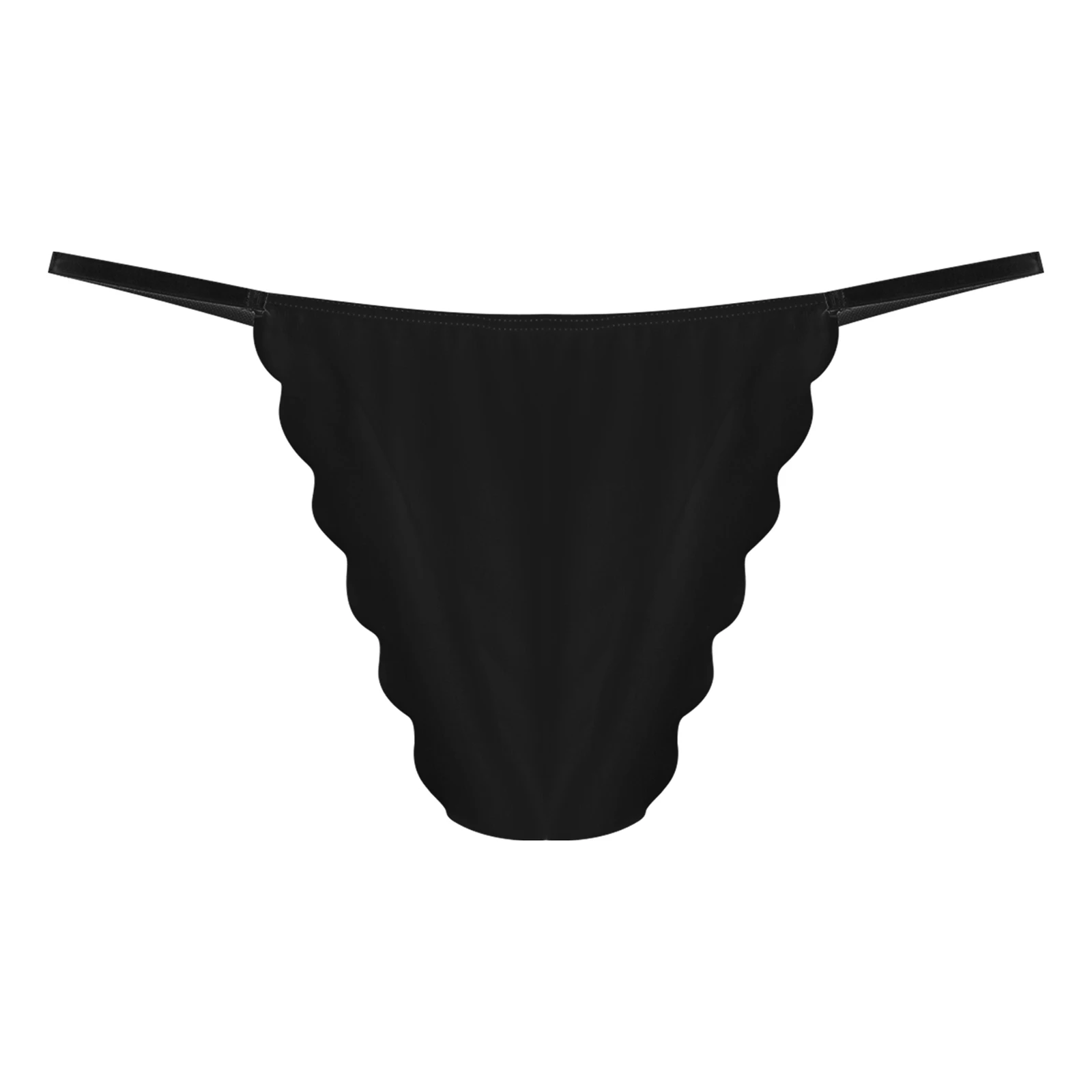 Cuecas sexy de cintura baixa para mulheres, maiô, cós espaguete, cor sólida, calcinha sem costura ultrafina, pijamas, clubwear