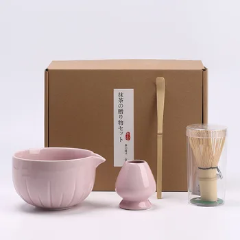 4pcs/set Japanese Style Matcha Tea Set With Tool Rack, Including Bowl, Whisk, Spoon,…