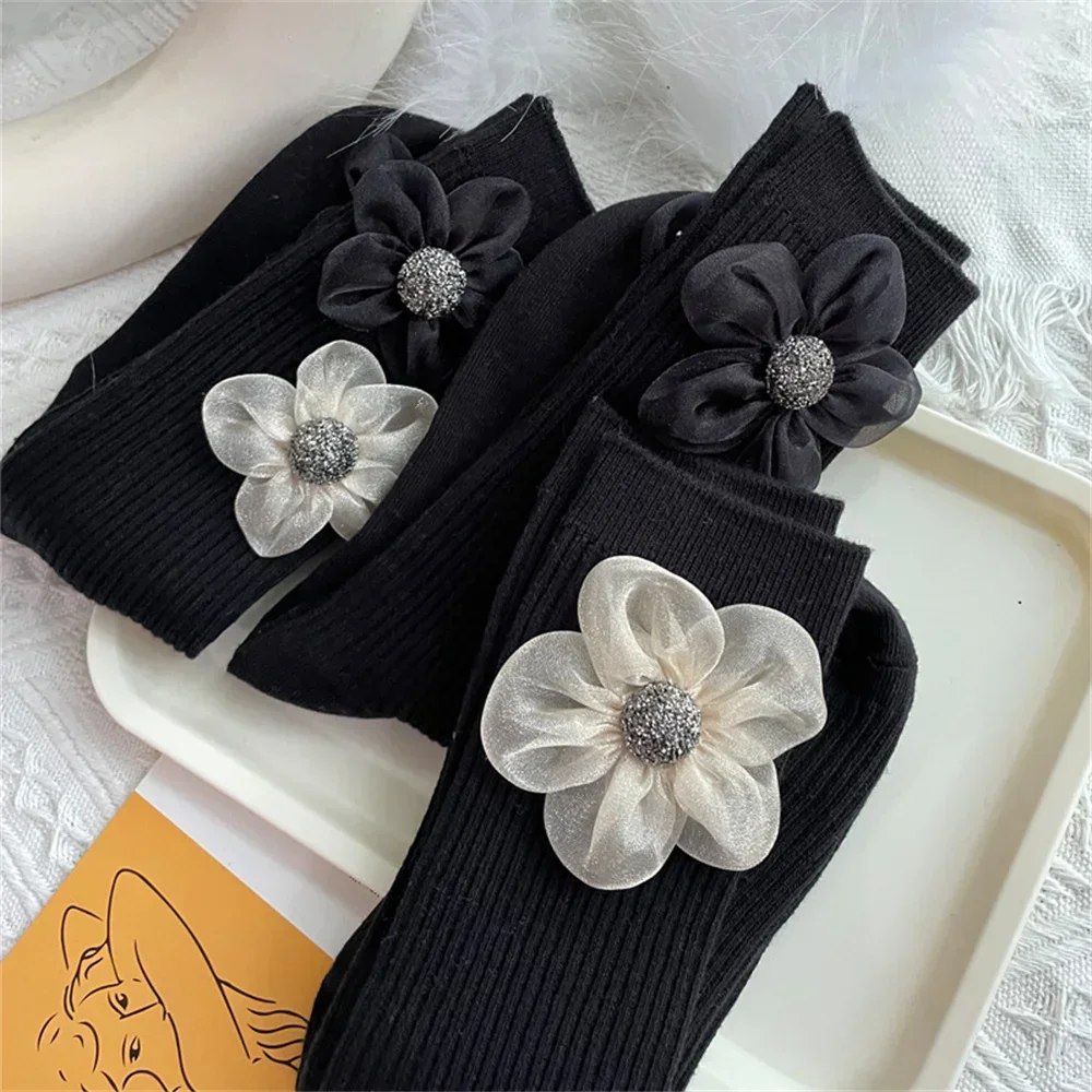 

Korea Ulzzang Sock Flowers Women Socks Female Fashion Sweet and Colol All-match Medium Tube Socks Ladies Socks free shipping