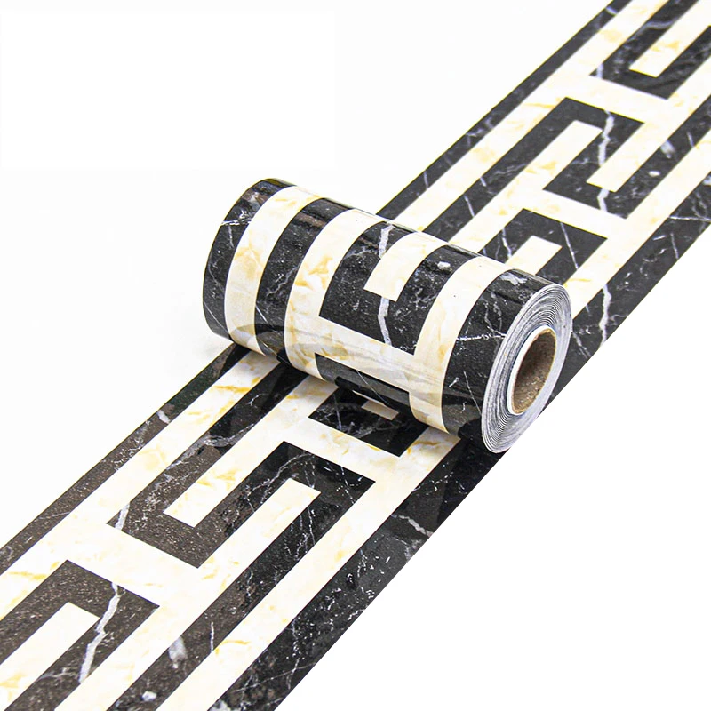 10M PVC Waistline Stickers Self-adhesive Wallpaper Edge Sealing Baseboards Bathroom Waterproof Living Room Bedroom Kitchen