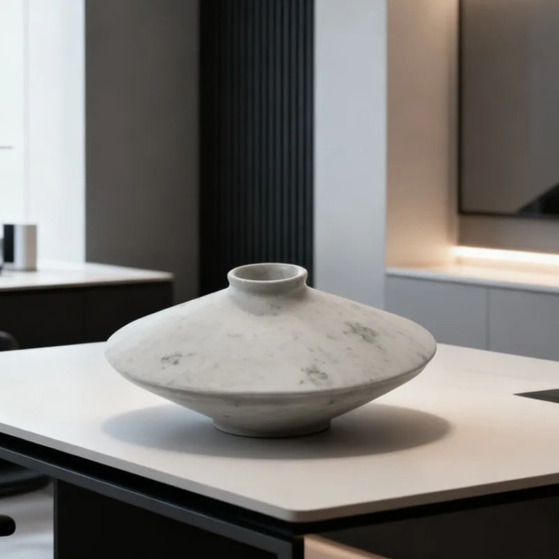 

Creative Ornament Luxury Marble Ornaments Modern Minimalist Household Flower Vases Living Room Artist Decoration Accessories