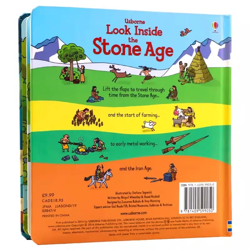 Britain English 3d Look Inside Stone Age Picture Book Education Kids Child Reading With Over 70 Flaps To Lift Hard Cover